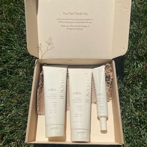 Vegamour shampoo, conditioner and scalp detoxifying serum